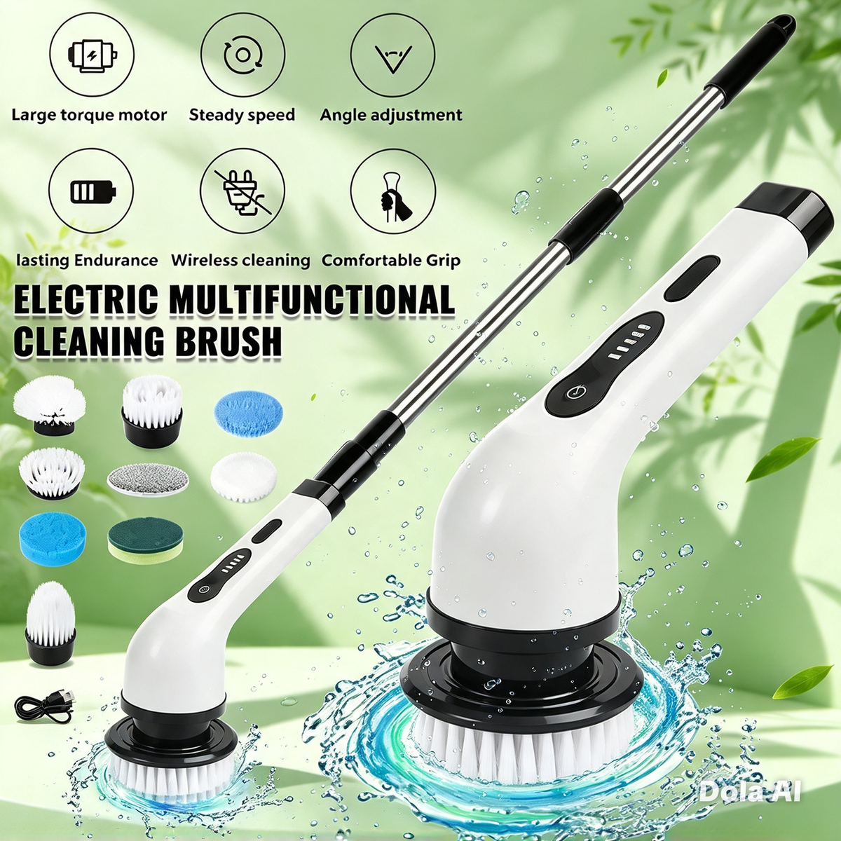 Escova de Limpeza Elétrica Multifuncional